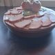 Pie dish / Tatin with a trompe-l'œil lid in slipware – Apple decoration