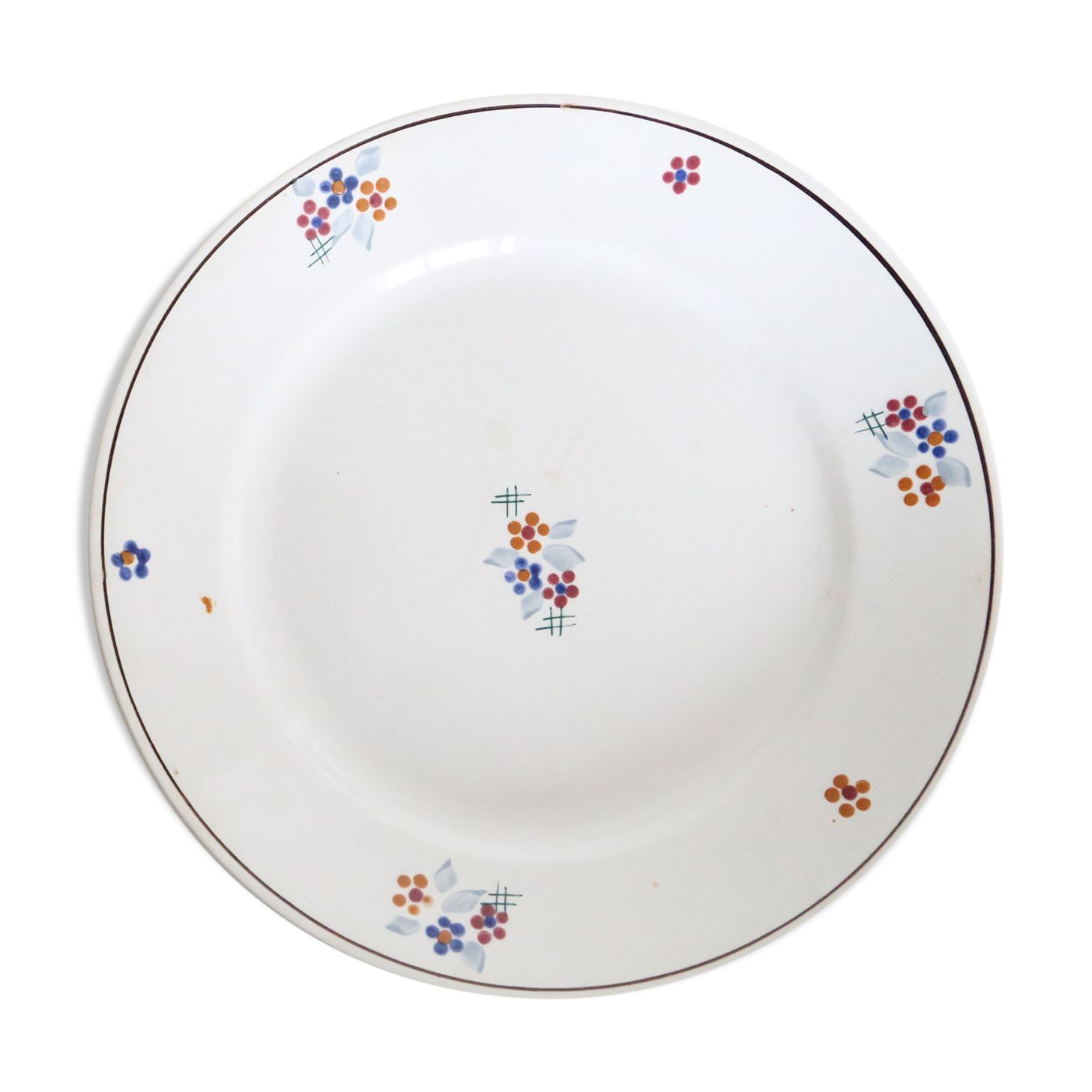 Round dish Saint Amand, 1940, French manufacture, vintage