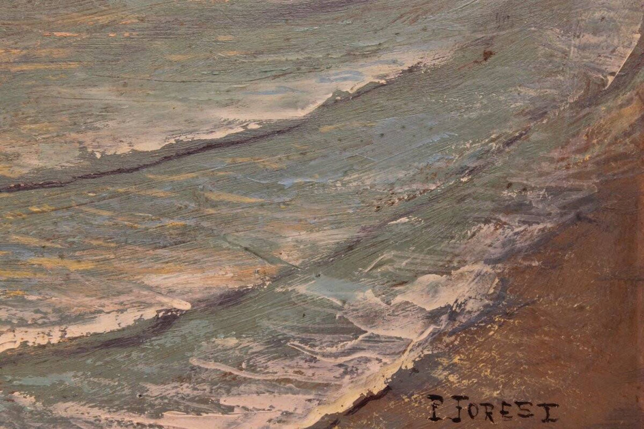 Grande peinture marine de Pierre Forest - Côte d'Azur, années 1920/1930