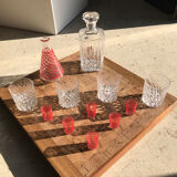 Decorative wooden top with checkerboard effect