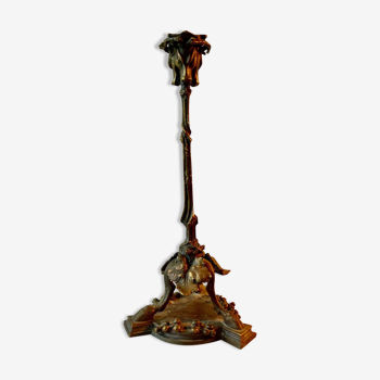 Tripod candle holder in bronze " cerf " XIXth vennerie