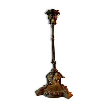 Bougeoir tripode en bronze " cerf " XIXe vennerie