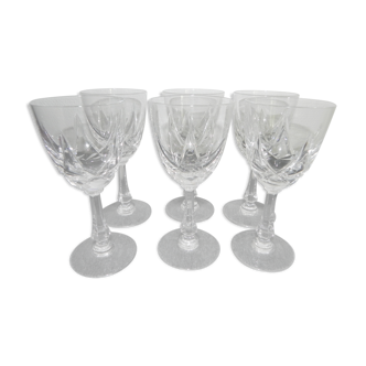 Lot de 6 verres en cristal de sevres signé avec boite d'origine