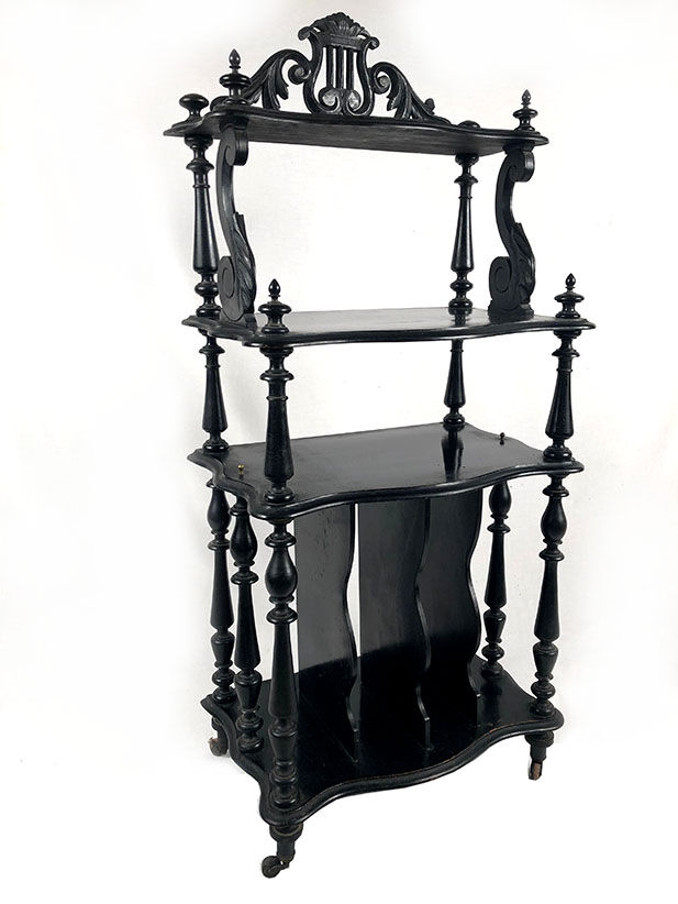 Napoleon III partition furniture, blackened wood
