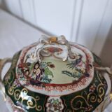 Antique Masons Sauce Boat with Lid English Porcelain Chinoiserie F