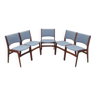 Set of five rosewood chairs, Danish design, 1970s, designer: Henning Kjaernulf