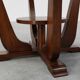 Art Deco Oak Side Table with Sculptural Base and Geometric Top, Belgium ca.