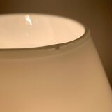 Lampe champignon en verre blanc, 1980