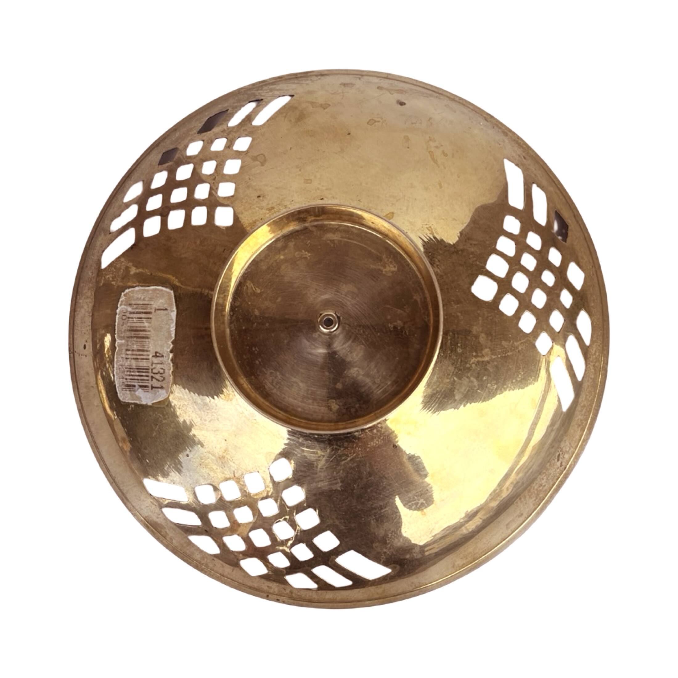 Hand-painted brass platter, France, 1960s.