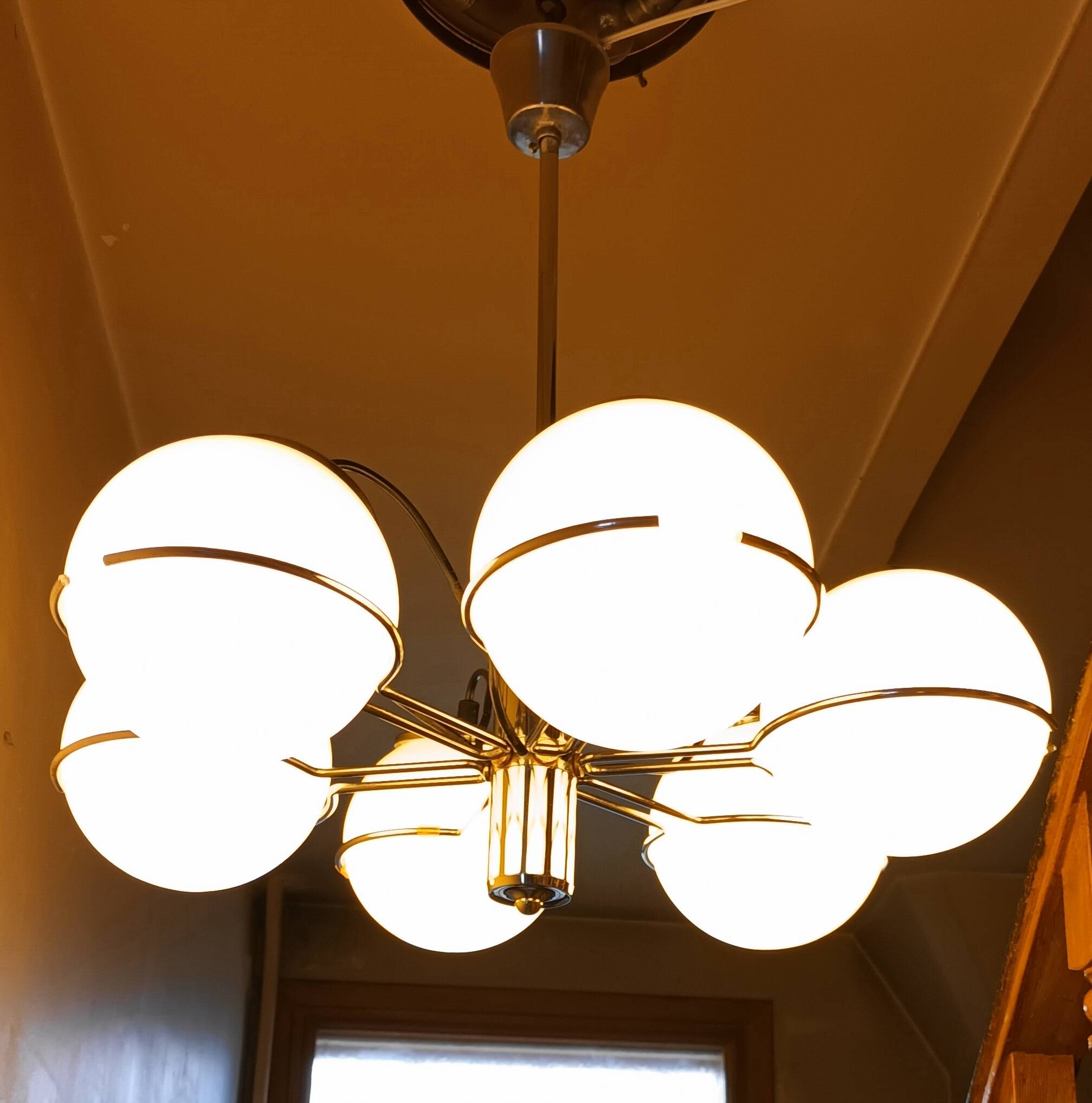 Italian Targetti Sankey chandelier from the 70s