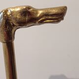 Old copper umbrella holder vintage handle dog head