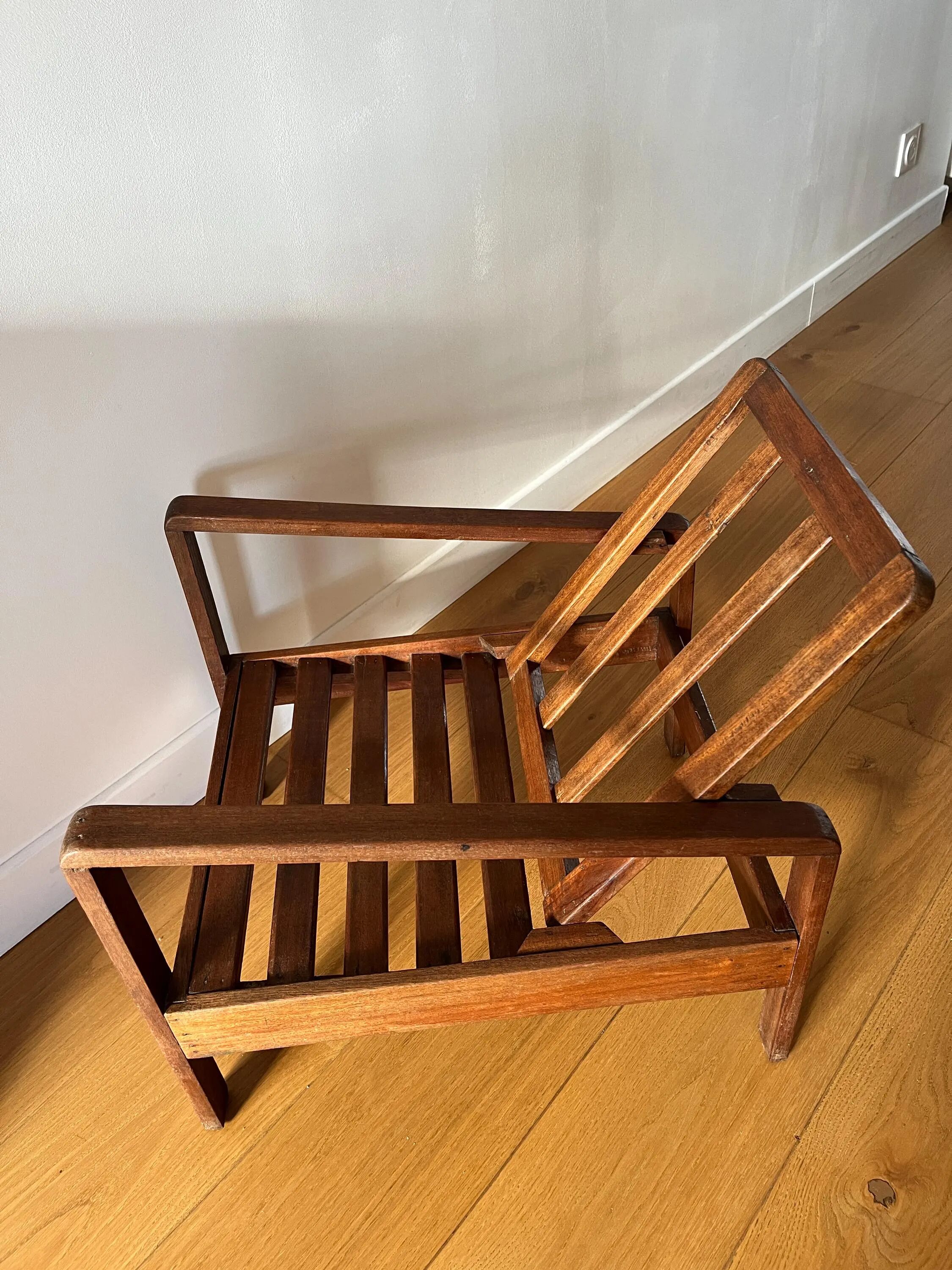 Vintage wooden armchair for children 1960