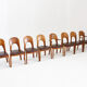 Vintage Danish teak dining chairs by Niels Koefoed set of 8