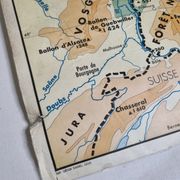 Pedagogical map MDI, 1968, reversible, physical map of Germany and economic map of Italy