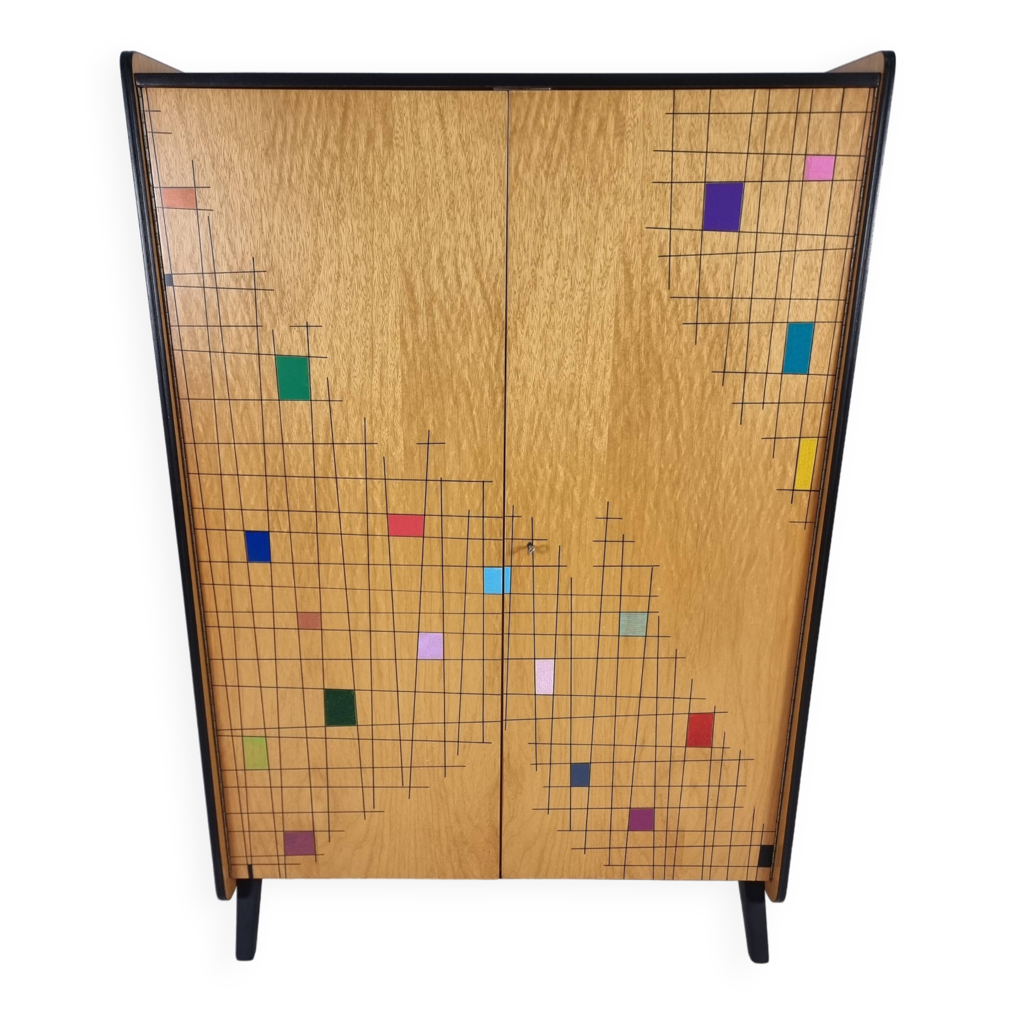 Vintage Wood Wardrobe, 1960s