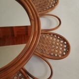Rattan flower mirror and canning, 56 cm