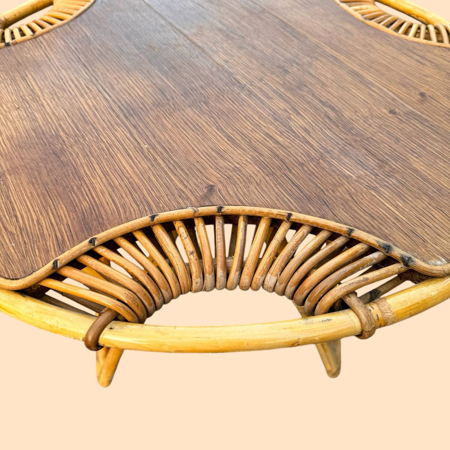 Janine Abraham Rattan Tripod Coffee Table