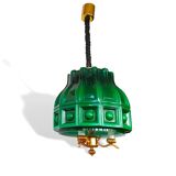 Scandinavian Modern green glass hanging lamp Helena Tynell
