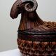 Vintage Woven Bamboo/Rattan Ram Box Shanghai Handicrafts China 70s