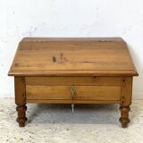 Pupitre Ecritoire de table en bois massif vintage 1950
