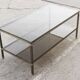 Table coffee in brass, bronze and smoked glass, France, 1950