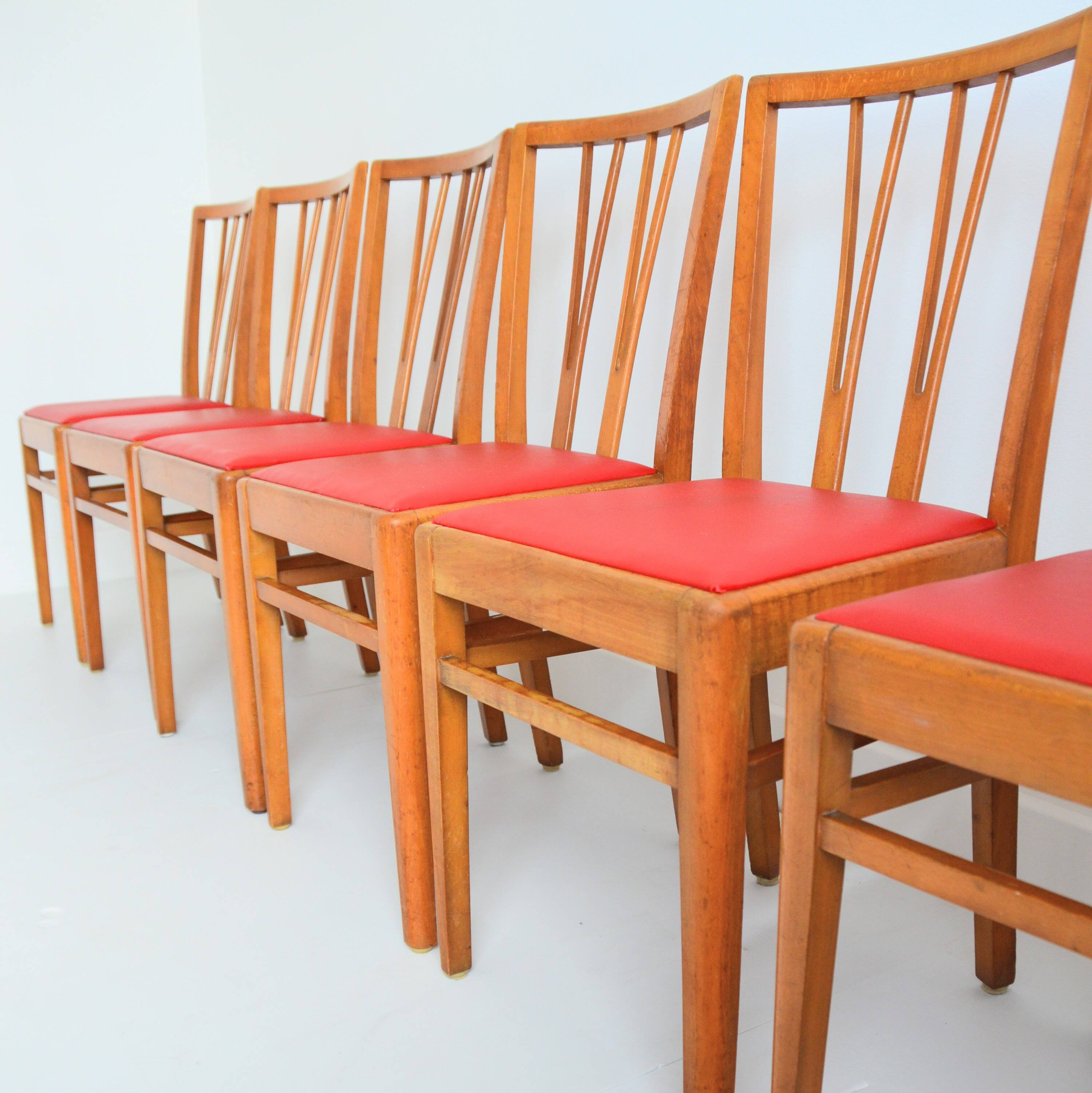 Suite de 6 chaises 1960 Bistrot vintage