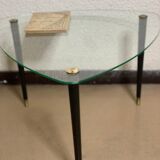 Tripod table- glass and brass - year 50