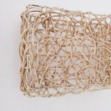 Pair of rattan wall lamps