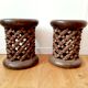 Set of 2 African Bamilike Cameroon stools, year 1950
