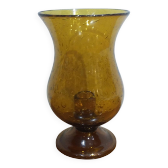 Very pretty candle holder in Biot bubble blown glass