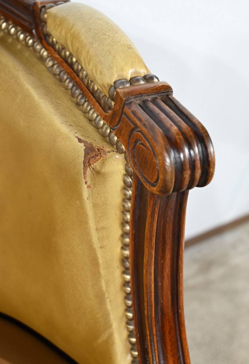 Beech Swivel Office Armchair, Louis XVI style – Late 19th century