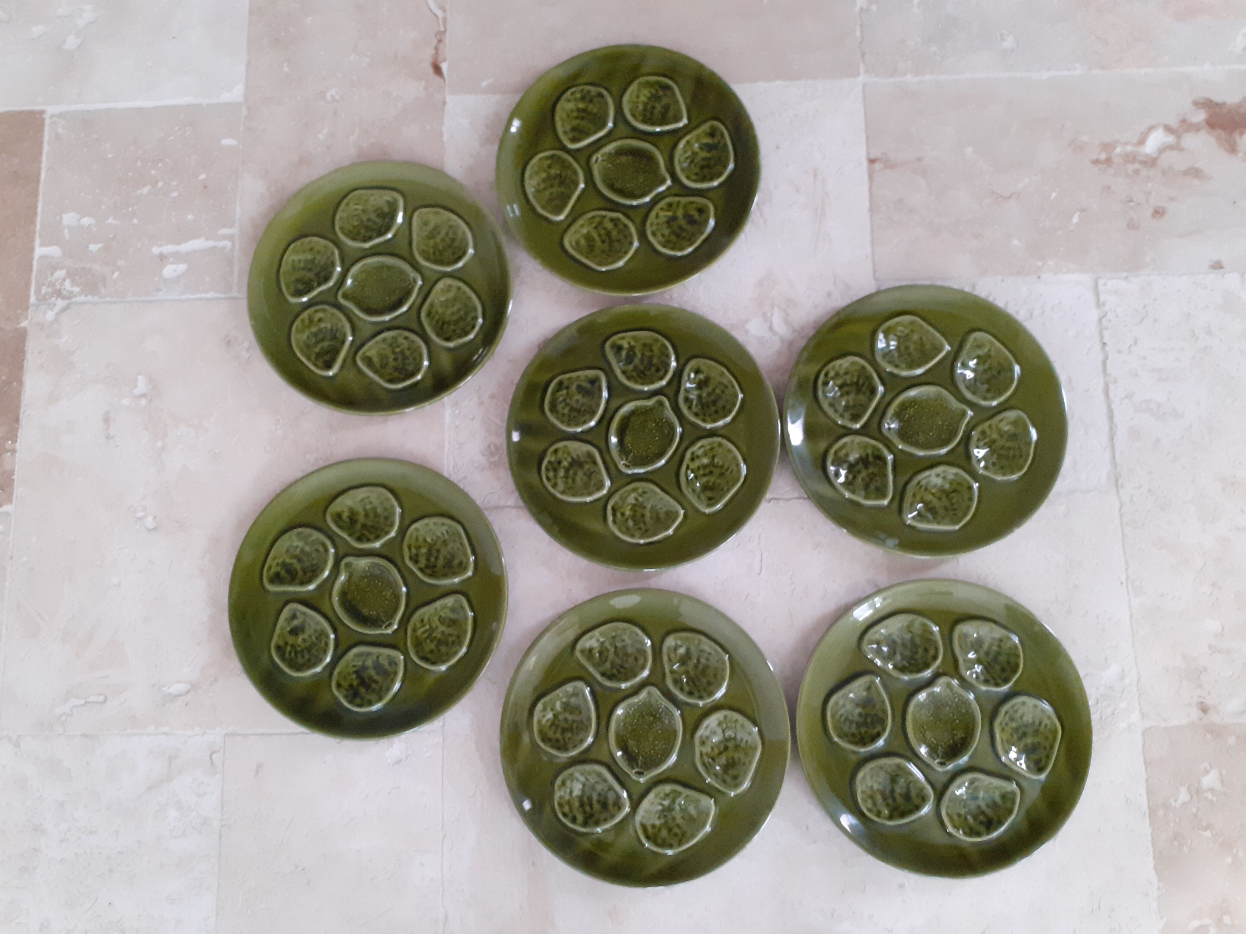 Mid-century oyster plates from the Niderviller pottery