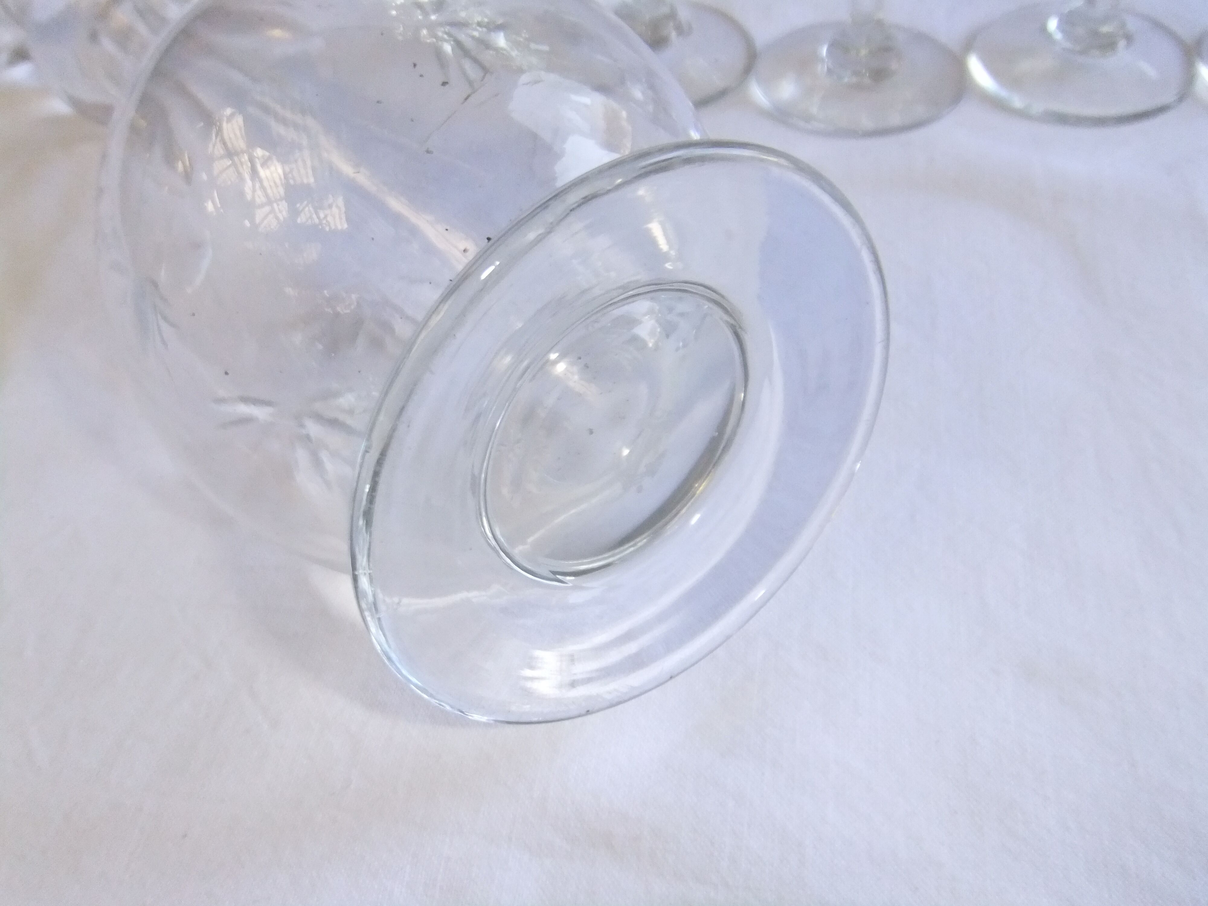 Bohemian crystal liqueur service Baccarat St Louis carafe glasses signed by an anchor