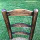 Pair of oak and straw chairs, 19th century period.