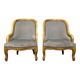 Pair of Louis XV style fireside chairs in cherry wood circa 1970