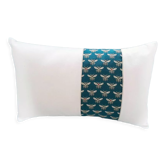 Housse de coussin tissus abeille sur fond vert émeraude
