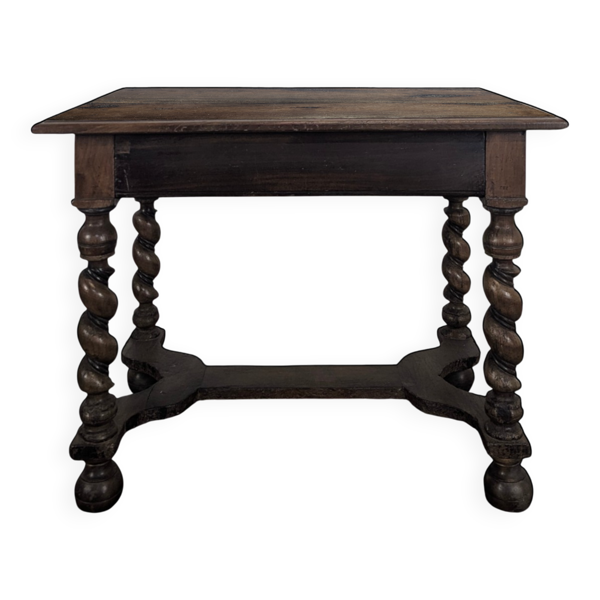 Table bureau Louis XIII en noyer massif