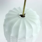 Midcentury Ceiling Pendant In White Glass And Brass, Czechoslovakia 1960s