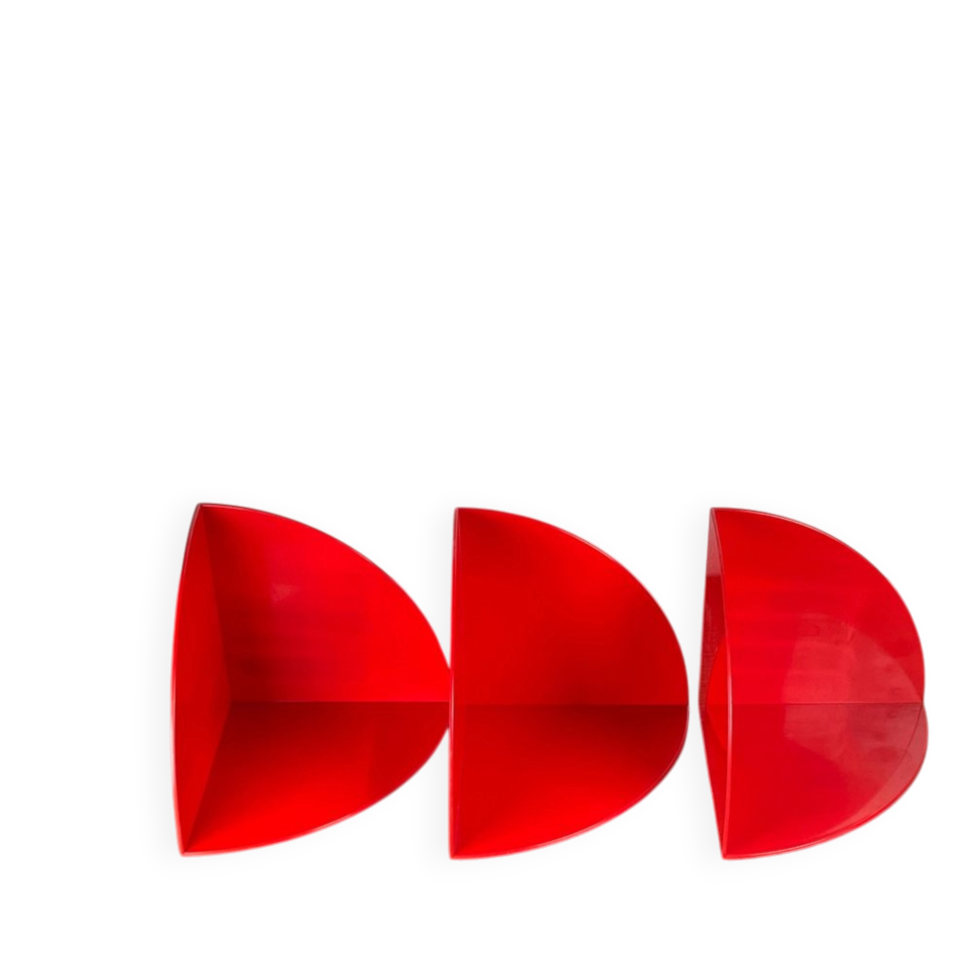 Pair of bookends model 4909 Italian space age mid-century by Giotto Stoppino for Kartell, 1960, set of 3