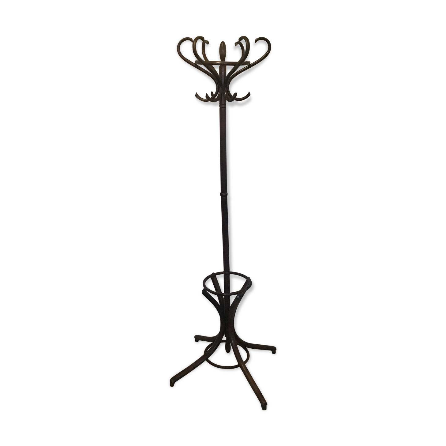 Old curved wooden parrot coat holders