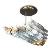 Chandelier de plafond en verre de Murano de style Venini des années 1960