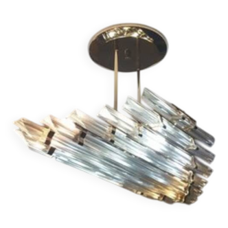 Vintage 1960’s Venini Style Murano Glass Ceiling Chandelier Light