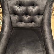 set of 8 upholstered dining chairs in black velvet