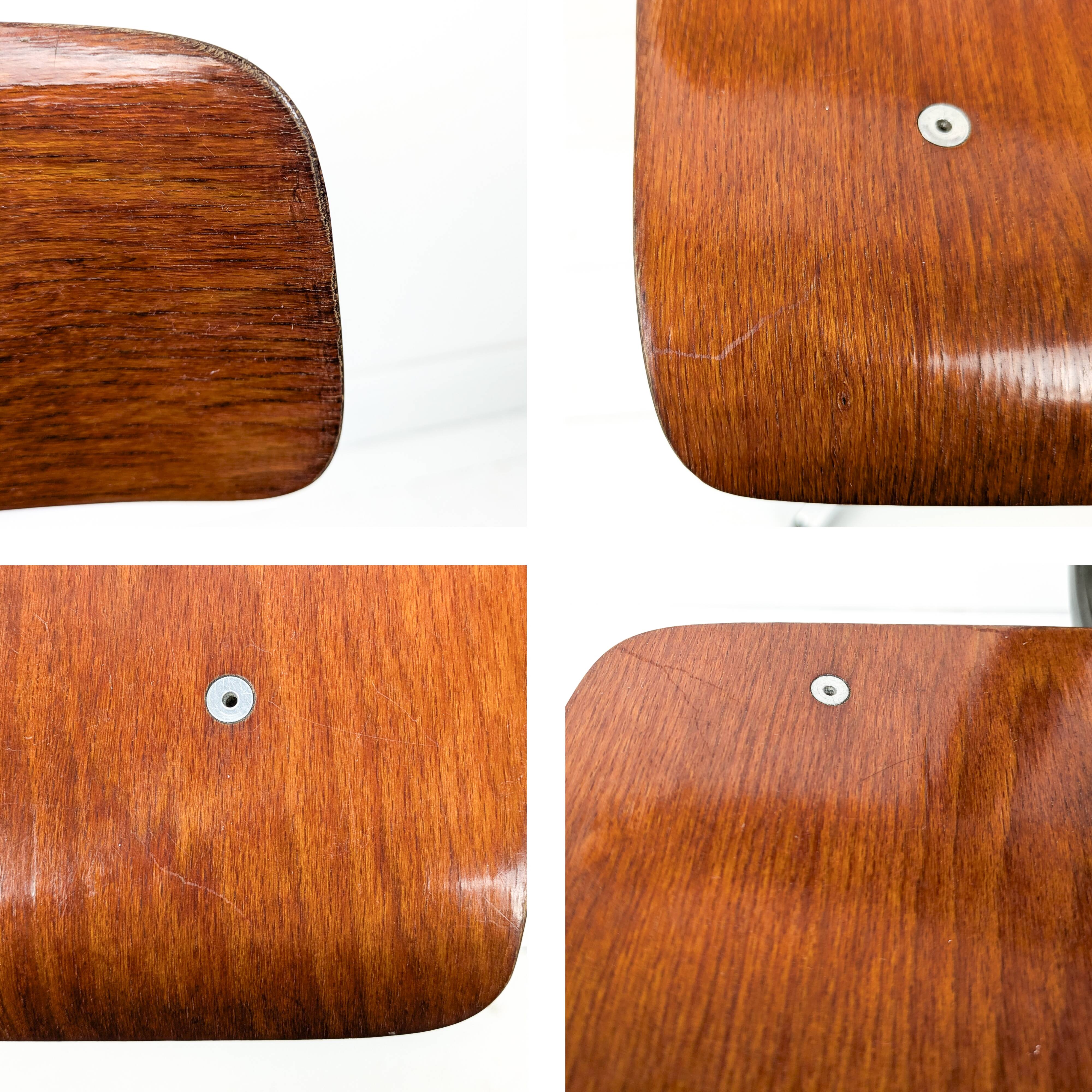 Mid Century Chaise d'école Chaise d'enfant Bois Métal Vintage Rétro Chambre d'enfant Pied Skandi Sca