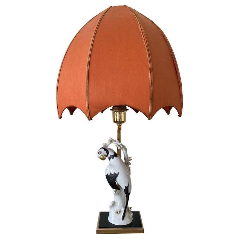 Manufattura Porcellane Artistiche, Hand Painted Italian Porcelain Table Lamp