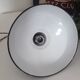 Industrial suspension - enamelled sheet black and white - ø 30 cm -1940-50
