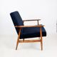 Armchair 'Lis', 1970s navy blue design by Henryk Lis