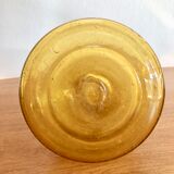 Yellow blown glass decanter