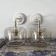 Pair of smoked glass wall sconces