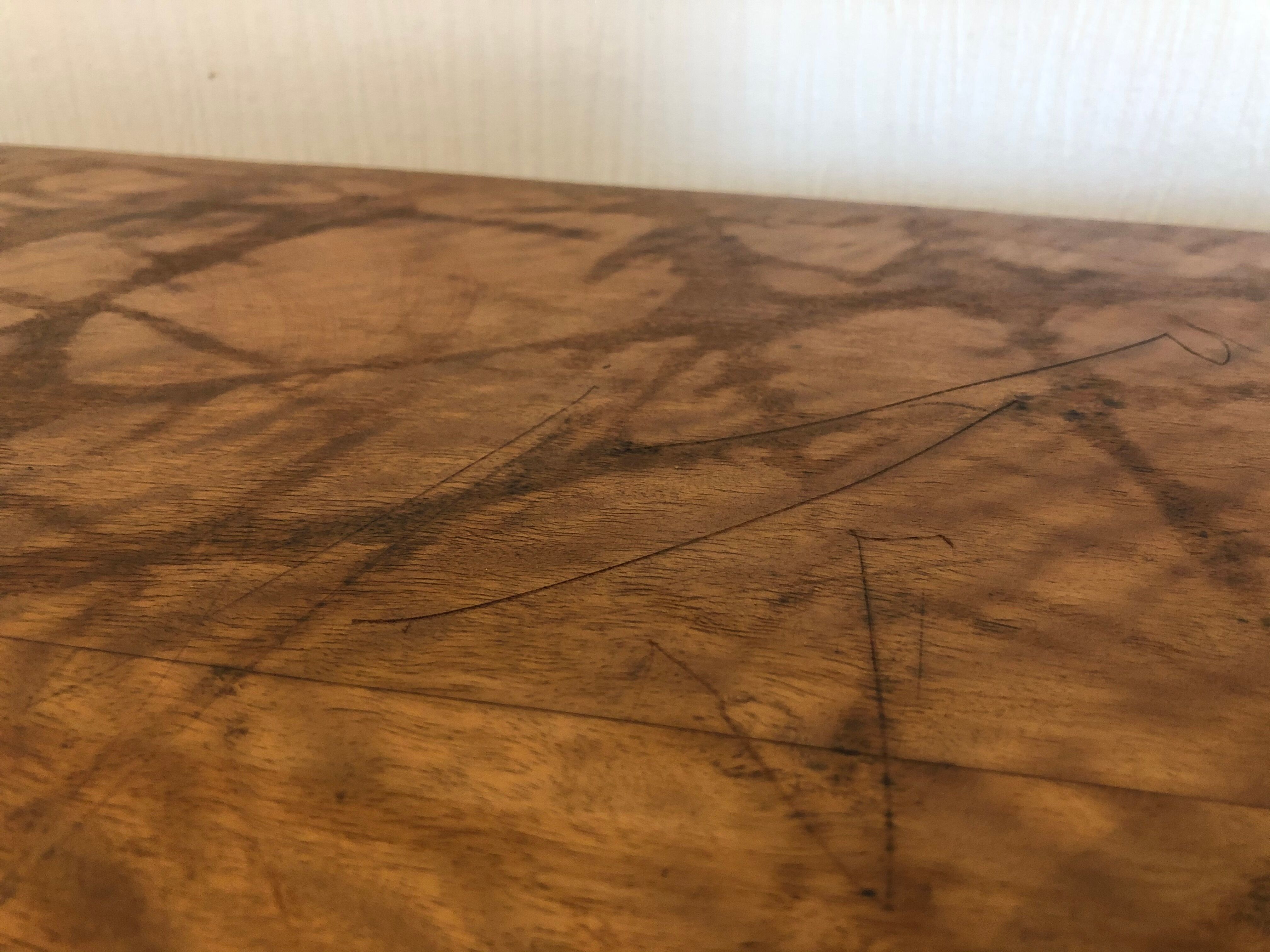 Storage unit art deco style in burled satinwood